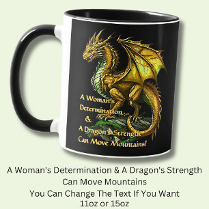 Golden Grönt Dragon & Woman kan flytta berg Mugg