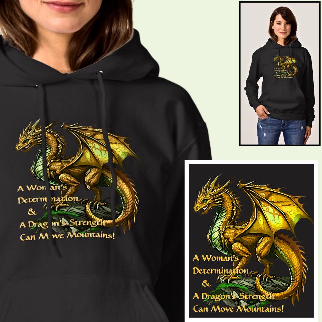 Golden Grönt Dragon & Woman kan flytta berg T Shirt (Skapare uppladdad)