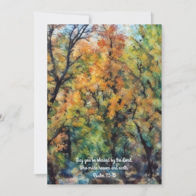 Golden Grönt Träd Faith Bible Verse Flat Card Tack Kort (Framsida)