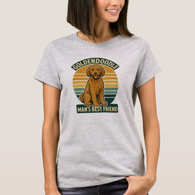 Golden Groove Festival – Retro Goldendoodle T Shirt (Framsida)