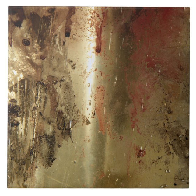 Golden grunge Ceramic Tile Kakelplatta (Framsidan)