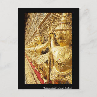 Golden guada i templet Thailand. Vykort