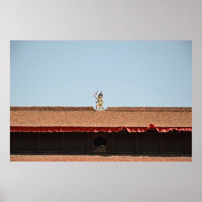 Golden Guardian, Nepal - Travel Photography Print Poster (Framsidan)