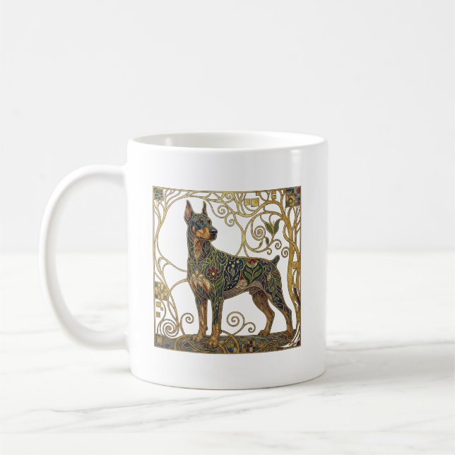 Golden Guardian: Secession Dobermannpinscher Kaffemugg (Vänster)