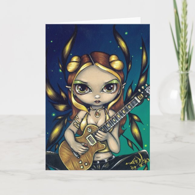 "Golden Guitar Fairy"-gratulationskort Kort (Framsida)