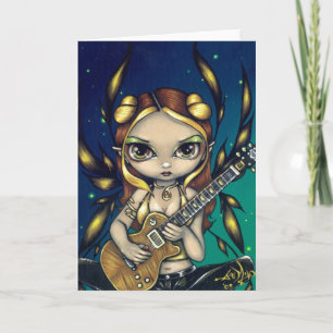 "Golden Guitar Fairy"-gratulationskort Kort