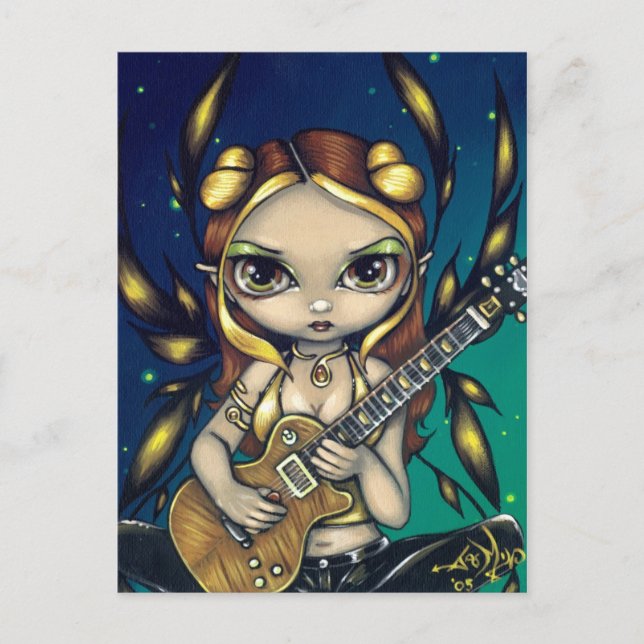 "Golden Guitar Fairy" vykort (Framsida)