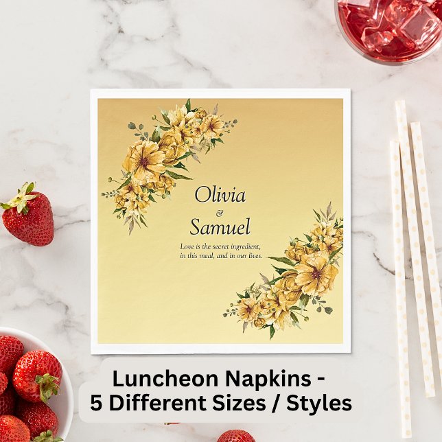 Golden Gula blommor Luncheon Pappersservett (Skapare uppladdad)