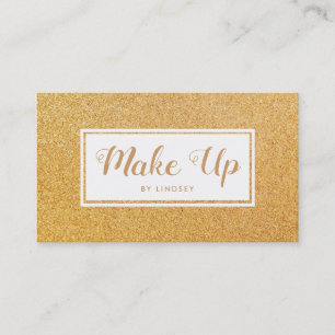 Golden Guld Gnistra Glitter Makeup Artist Visitkort