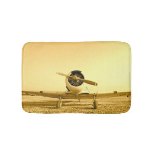 Golden Gult Antique-flygplan Badrumsmatta