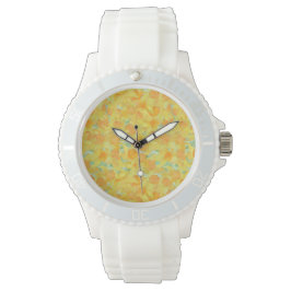 Golden Gult Daffodils Sporty White Wristwatch Armbandsur