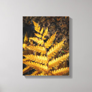 Golden Gult Fern Höst löv Canvastryck