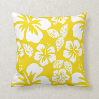 Golden Gult Hawaiian Tropical Hibiscus Kudde