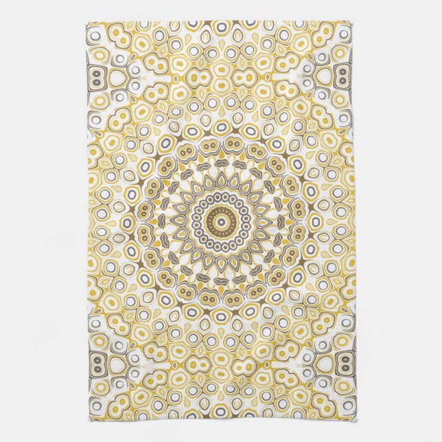 Golden Gult Mandala Mönster Kökshandduk (Vertikal)