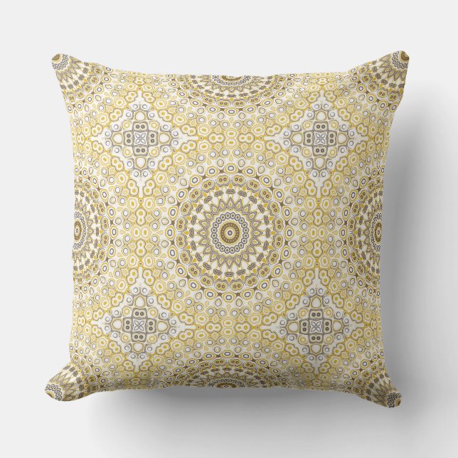 Golden Gult Mandala Mönster Kudde (Framsida)