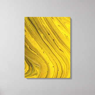 Golden Gult Marble Abstrakt Fluid Art Canvastryck