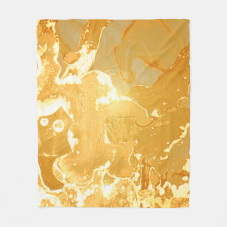 Golden Gult Marble Bläck Mönster Fleecefilt