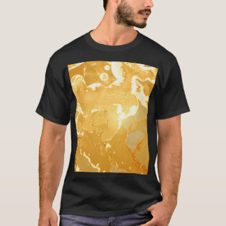 Golden Gult Marble Bläck Mönster T Shirt
