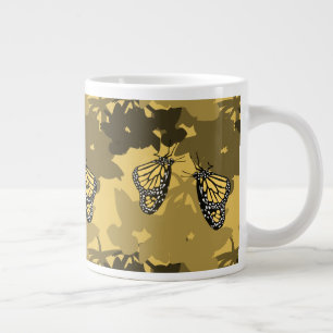 Golden Gult Matande monarch Butterfly Pair Jumbo Mugg