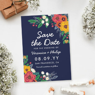 Golden Gult Navy Blue Bohemian Bouquet Spara Datumet