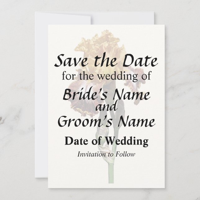 Golden Gult och Bronze Iris Spara Datumet (Framsida)