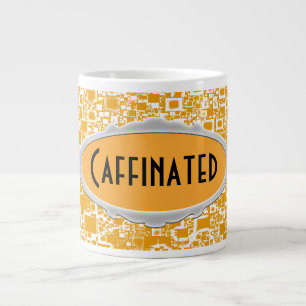Golden Gult och vit miniatyrplatta Jumbo Mugg