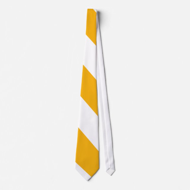 Golden Gult och vitt diagonalstrat däck Slips (Framsida)
