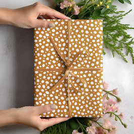 Golden Gult och White Polka dots Presentpapper