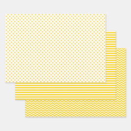 Golden Gult och White Rand Chevron Polka dots