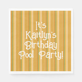 Golden Gult Orange Grönt Rust Rand Pappersservett