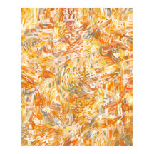Golden Gult Orange Warm Brushstrokes Abstrakt