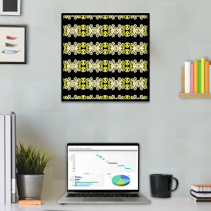 Golden Gult Ornamental Rand Seamless Mönster Poster