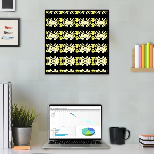Golden Gult Ornamental Rand Seamless Mönster Poster (Skapare uppladdad)