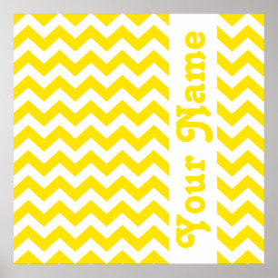 Golden Gult Safari Chevron med anpassningsbar Poster