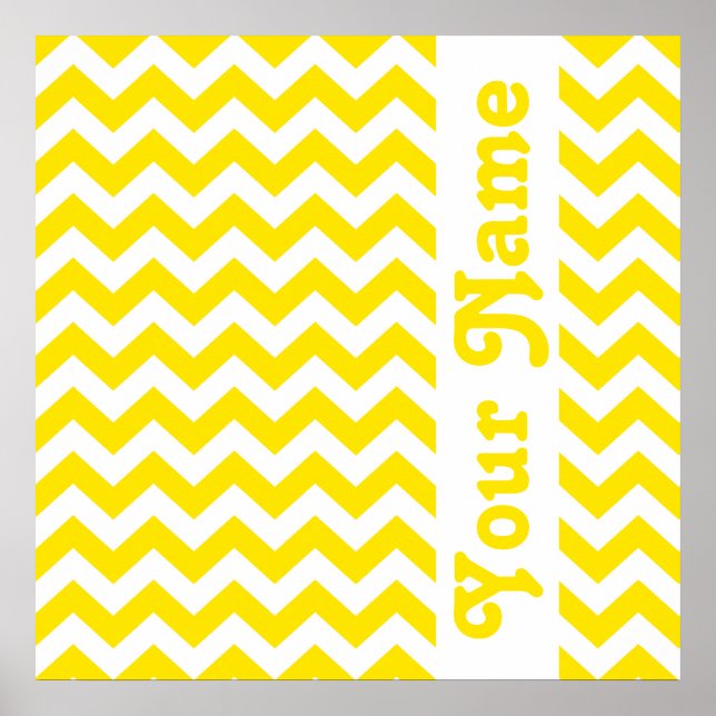 Golden Gult Safari Chevron med anpassningsbar Poster (Framsidan)