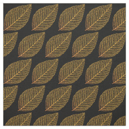 Golden Gult Skeleton Löv Mönster over Black Tyg