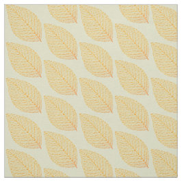 Golden Gult Skeleton Löv Mönster Pastel Grönt Tyg