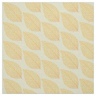 Golden Gult Skeleton Löv Mönster Pastel Grönt Tyg
