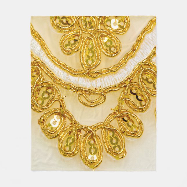 Golden gult snöre rand. Bakgrund struktur, sol Fleecefilt (Framsidan)