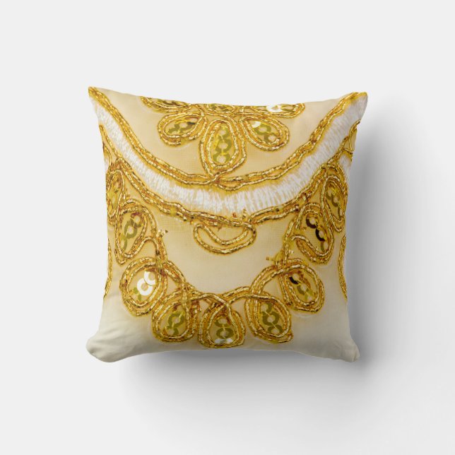 Golden gult snöre rand. Bakgrund struktur, sol Kudde (Framsida)