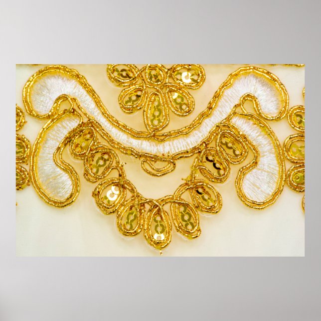 Golden gult snöre rand. Bakgrund struktur, sol Poster (Framsidan)