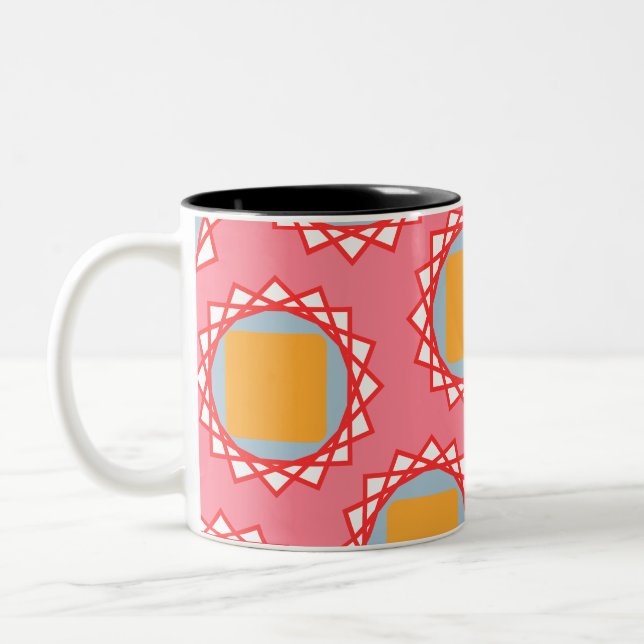 Golden Gult Square Mönster Två-Tonad Mugg (Vänster)