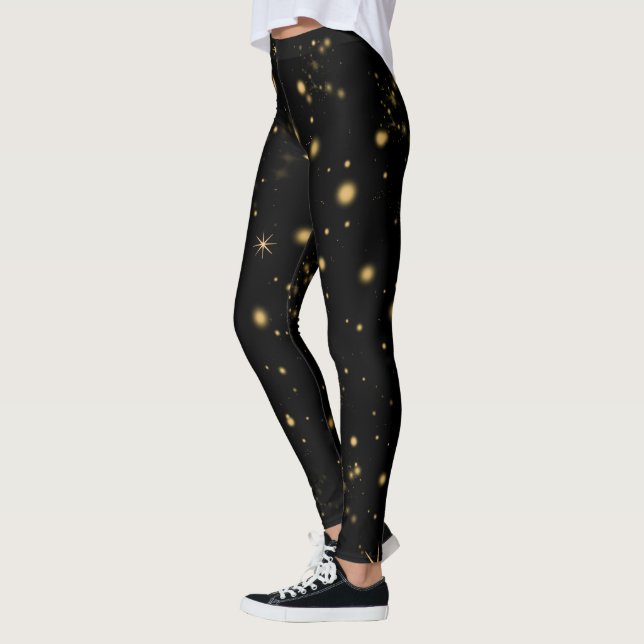 Golden Gult Stars Black Night Leggings (Vänster)