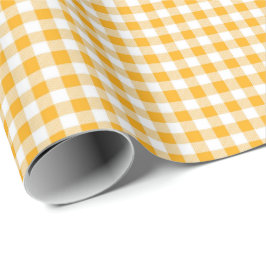 Golden Gult | White Gingham Wrapping Papper Presentpapper