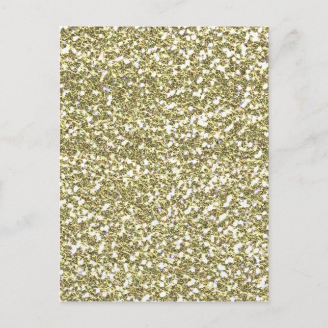 GOLDEN GULT WHITE SEQUINS GLITTER STRUKTUR TEMPLA VYKORT (Framsida)