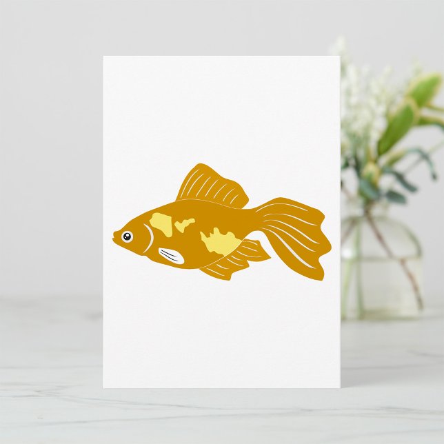 Golden Guppy Fish Cute Tropical Aquarium Fish Inbjudningar (Skapare uppladdad)