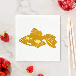 Golden Guppy Fish Cute Tropical Aquarium Fish Pappersservett