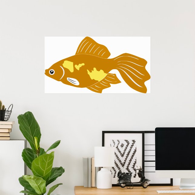 Golden Guppy Fish Cute Tropical Aquarium Fish Poster (Skapare uppladdad)