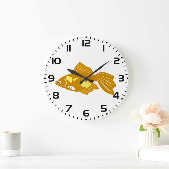 Golden Guppy Fish Cute Tropical Aquarium Fish Stor Klocka (Skapare uppladdad)