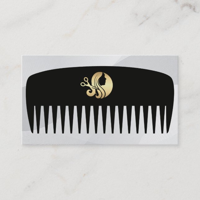 Golden Hair Scissors Logotyp | Salon Visitkort (Framsida)